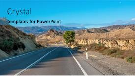  Presentation with asphalt - Slide deck with asphalt-road-in-andalusia-spain background and a cyan colored foreground