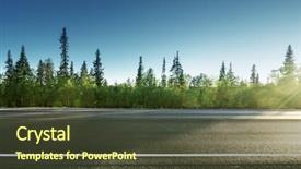  Presentation with asphalt road - Slide set enhanced with asphalt road in forest background and a tawny brown colored foreground