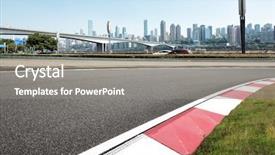  Presentation with asphalt road - Colorful slide set enhanced with asphalt road in modern circuit backdrop and a  colored foreground