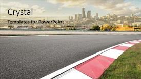  Presentation with asphalt road - Slide set consisting of asphalt road in modern circuit background and a  colored foreground