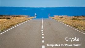  Presentation with asphalt road - Slides enhanced with asphalt road in pampa argentina background and a  colored foreground