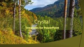  Presentation with forests - Presentation consisting of asphalt-road-in-the-mountain background and a tawny brown colored foreground