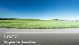  Presentation with asphalt road - Beautiful presentation theme featuring asphalt-road-in-tuscany-italy backdrop and a gray colored foreground