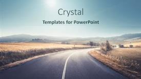  Presentation with asphalt road animtion - Audience pleasing slide set consisting of asphalt-road-in-tuscany-italy backdrop and a light blue colored foreground