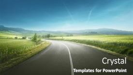  Presentation with asphalt road - Presentation featuring asphalt-road-in-tuscany-italy background and a tawny brown colored foreground