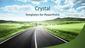  Presentation with asphalt road animtion - Audience pleasing PPT theme consisting of asphalt road in tuscany italy backdrop and a sky blue colored foreground