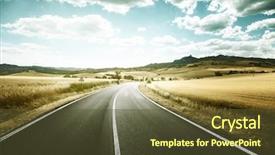  Presentation with asphalt road animtion - PPT theme having asphalt road in tuscany italy background and a tawny brown colored foreground