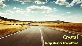  Presentation with asphalt road - Colorful slide set enhanced with asphalt road in tuscany italy backdrop and a tawny brown colored foreground