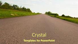  Presentation with asphalt road - Presentation theme featuring asphalt-road-leading-through background and a violet colored foreground