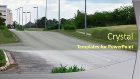  Presentation with asphalt road - Audience pleasing PPT theme consisting of asphalt-road-on-a-cloudy backdrop and a  colored foreground