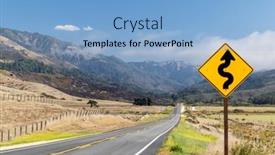  Presentation with route - Theme having asphalt-road-road-sign background and a  colored foreground