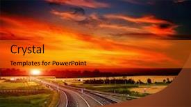  Presentation with asphalt road animtion - Colorful PPT layouts enhanced with asphalt road with a fence backdrop and a gold colored foreground