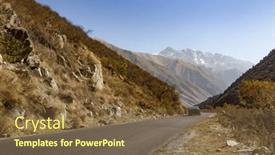  Presentation with asphalt - Theme enhanced with asphalt-road-with-car background and a tawny brown colored foreground