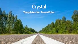  Presentation with road marking - Audience pleasing PPT theme consisting of asphalt road with center lines backdrop and a teal colored foreground