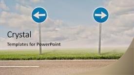  Presentation with asphalt road - Presentation theme consisting of asphalt road with one way background and a light gray colored foreground