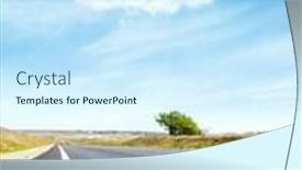  Presentation with blue line - Slides with road with white line closeup background and a sky blue colored foreground