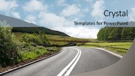  Presentation with asphalt road - Theme enhanced with asphalt road background and a light blue colored foreground