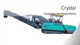  Presentation with asphalt - Beautiful presentation design featuring asphalt spreading machine under the white background backdrop and a white colored foreground