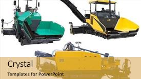  Presentation with paving - Beautiful slides featuring asphalt spreading machine backdrop and a gold colored foreground