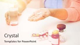  Presentation with home health care - Colorful PPT theme enhanced with aspirin - age medicine health care backdrop and a cream colored foreground