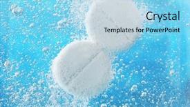  Presentation with effervescent tablets - Slide deck having aspirin - effervescent painkiller tablets in water background and a light blue colored foreground