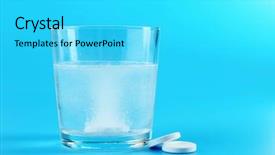  Presentation with water glass - Amazing presentation theme having aspirin - glass of water and pills backdrop and a cyan colored foreground