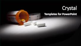  Presentation with abstract light - Cool new slide deck with aspirin - medicine bottle and pills backdrop and a black colored foreground