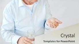  Presentation with old people - Slides featuring aspirin - oldness medicine health care background and a light gray colored foreground