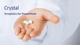  Presentation with giving - Amazing presentation having aspirin - picture of doctor hands giving backdrop and a sky blue colored foreground