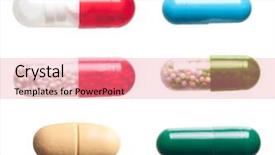  Presentation with pills - Audience pleasing theme consisting of aspirin - pills isolated on white background backdrop and a coral colored foreground