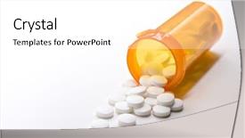  Presentation with spilling - Cool new slides with aspirin pills spilling from medicine backdrop and a white colored foreground