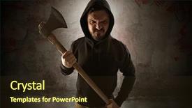  Presentation with chainsaw - Beautiful theme featuring assassin in an empty bloody backdrop and a wine colored foreground