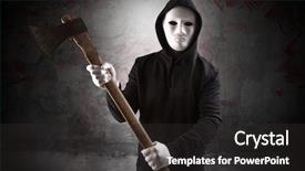  Presentation with empty - Beautiful PPT theme featuring assassin in an empty bloody backdrop and a dark gray colored foreground