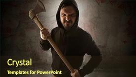  Presentation with chainsaw - Colorful slide set enhanced with assassin in an empty bloody backdrop and a wine colored foreground