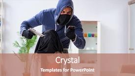  Presentation with man joined woman - Audience pleasing presentation theme consisting of assault - armed man assaulting young woman backdrop and a coral colored foreground