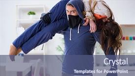  Presentation with young man and a woman - Colorful PPT theme enhanced with assault - armed man assaulting young woman backdrop and a ocean colored foreground