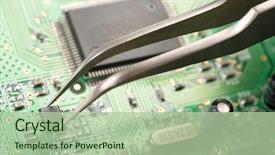  Presentation with electric circuit - Colorful slides enhanced with assembling a circuit board backdrop and a mint green colored foreground