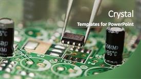  Presentation with circuit board - Audience pleasing PPT theme consisting of assembling a circuit board backdrop and a  colored foreground