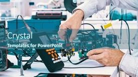  Presentation with instrument - Slide set featuring assembling-and-adjust-the-electronics background and a ocean colored foreground