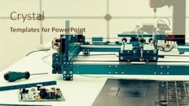  Presentation with precision - Slides enhanced with assembling-cnc-laser-cutting-machine background and a soft green colored foreground