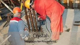  Presentation with concrete construction - Colorful slides enhanced with assembling formwork for concrete backdrop and a coral colored foreground