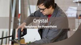  Presentation with furniture industry - Colorful presentation theme enhanced with assembly - production manufacture and industry concept backdrop and a gray colored foreground