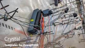  Presentation with cars - Presentation design enhanced with assembly-board-for-wire-harnesses background and a gray colored foreground