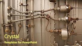  Presentation with airplane engine - Presentation theme with assembly gears - detail of the engine background and a tawny brown colored foreground