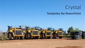  Presentation with diamond - Cool new presentation theme with assembly line heavy-duty truck for a diamond mine in jwaneng botswana backdrop and a light blue colored foreground