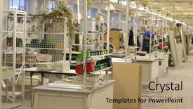  Presentation with plant - Slide set enhanced with enterprise integration - assembling work plce in plant background and a coral colored foreground