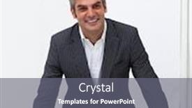  Presentation with conference table - Slides featuring assertive businessman leaning on a conference table in the office background and a gray colored foreground