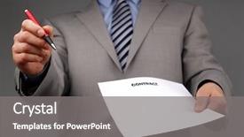  Presentation with electronic signature document automation - Beautiful PPT theme featuring assertiveness - businessmans hand holding a pen backdrop and a gray colored foreground