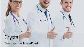  Presentation with medical emergency trauma team - Presentation theme having assertiveness - portrait of an assertive medical background and a lemonade colored foreground