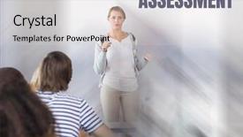  Presentation with assessment - Presentation enhanced with assessment text and teacher background and a light gray colored foreground